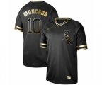 Chicago White Sox #10 Yoan Moncada Authentic Black Gold Fashion Baseball Jersey