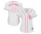 Women's St. Louis Cardinals #46 Paul Goldschmidt Replica White Fashion Cool Base Baseball Jersey