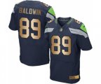 Seattle Seahawks #89 Doug Baldwin Elite Navy Gold Team Color Football Jersey