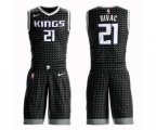 Sacramento Kings #21 Vlade Divac Swingman Black Basketball Suit Jersey Statement Edition