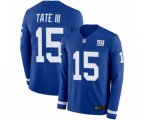 New York Giants #15 Golden Tate III Limited Royal Blue Therma Long Sleeve Football Jersey