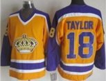 Los Angeles Kings #18 Dave Taylor Yellow Purple CCM Throwback Stitched Hockey Jersey