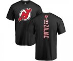 New Jersey Devils #19 Travis Zajac Black Backer T-Shirt