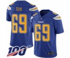 Los Angeles Chargers #69 Sam Tevi Limited Electric Blue Rush Vapor Untouchable 100th Season Football Jersey