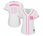 Women's New York Yankees #13 Alex Rodriguez Authentic White Fashion Cool Base Baseball Jersey