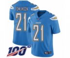 Los Angeles Chargers #21 LaDainian Tomlinson Electric Blue Alternate Vapor Untouchable Limited Player 100th Season Football Jersey