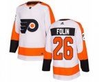 Adidas Philadelphia Flyers #26 Christian Folin Authentic White Away NHL Jersey