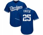 Los Angeles Dodgers #25 David Freese Authentic Royal Blue Team Logo Fashion Cool Base Baseball Jersey