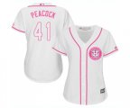 Women's Houston Astros #41 Brad Peacock Authentic White Fashion Cool Base Baseball Jersey