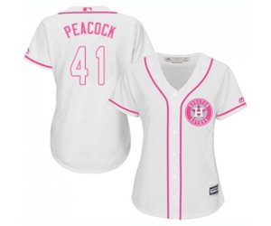 Women\'s Houston Astros #41 Brad Peacock Authentic White Fashion Cool Base Baseball Jersey