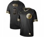 Chicago Cubs #3 David Ross Authentic Black Gold Fashion Baseball Jersey