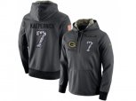 San Francisco 49ers #7 Colin Kaepernick Stitched Black Anthracite Salute to Service Player Performance Hoodie