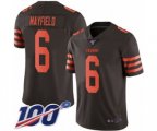 Cleveland Browns #6 Baker Mayfield Limited Brown Rush 100th Season Vapor Untouchable Football Jersey