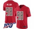 Tampa Bay Buccaneers #98 Anthony Nelson Limited Red Rush Vapor Untouchable 100th Season Football Jersey