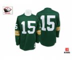 Green Bay Packers #15 Bart Starr Authentic Green Throwback Football Jersey