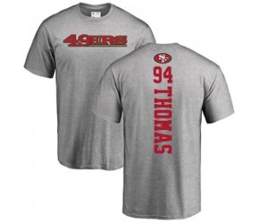 San Francisco 49ers #94 Solomon Thomas Ash Backer T-Shirt