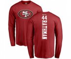 San Francisco 49ers #44 Tom Rathman Red Backer Long Sleeve T-Shirt