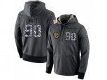 Pittsburgh Steelers #90 T. J. Watt Stitched Black Anthracite Salute to Service Player Performance Hoodie