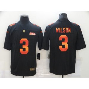 Seattle Seahawks #3 Russell Wilson Black colorful Nike Limited Jersey