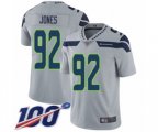 Seattle Seahawks #92 Nazair Jones Grey Alternate Vapor Untouchable Limited Player 100th Season Football Jersey