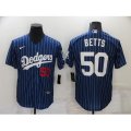 Nike Los Angeles Dodgers #50 Mookie Betts Blue Stripes Authentic Jersey