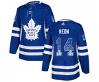 Toronto Maple Leafs #14 Dave Keon Authentic Blue Drift Fashion NHL Jersey