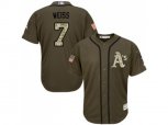 Oakland Athletics #7 Walt Weiss Green Salute to Service Stitched Baseball Jersey