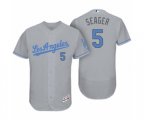 Los Angeles Dodgers #5 Corey Seager Gray 2017 Fathers Day Flex Base Jersey