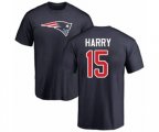 New England Patriots #15 N'Keal Harry Navy Blue Name & Number Logo T-Shirt