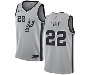 San Antonio Spurs #22 Rudy Gay Swingman Silver Alternate NBA Jersey Statement Edition