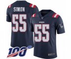 New England Patriots #55 John Simon Limited Navy Blue Rush Vapor Untouchable 100th Season Football Jersey