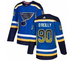 Adidas St. Louis Blues #90 Ryan O\'Reilly Authentic Blue Drift Fashion NHL Jersey