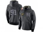 Philadelphia Eagles #91 Fletcher Cox Stitched Black Anthracite Salute to Service Player Performance Hoodie