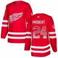 Detroit Red Wings #24 Bob Probert Authentic Red Drift Fashion NHL Jersey