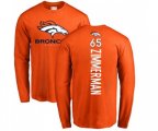 Denver Broncos #65 Gary Zimmerman Orange Backer Long Sleeve T-Shirt