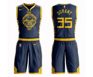 Golden State Warriors #35 Kevin Durant Swingman Navy Blue Basketball Suit Jersey - City Edition