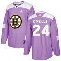 Boston Bruins #24 Terry O'Reilly Authentic Purple Fights Cancer Practice NHL Jersey