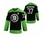 Boston Bruins #37 Patrice Bergeron Green Hockey Fight nCoV Limited Hockey Jersey