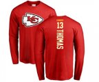 Kansas City Chiefs #13 De'Anthony Thomas Red Backer Long Sleeve T-Shirt