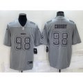 Las Vegas Raiders #98 Maxx Crosby LOGO Grey Atmosphere Fashion 2022 Vapor Untouchable Stitched Limited Jersey