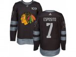 Chicago Blackhawks #7 Tony Esposito Black 1917-2017 100th Anniversary Stitched NHL Jersey