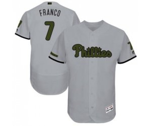 Philadelphia Phillies #7 Maikel Franco Grey Memorial Day Authentic Collection Flex Base Baseball Jersey