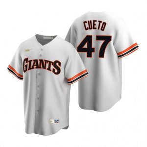 Nike San Francisco Giants #47 Johnny Cueto White Cooperstown Collection Home Stitched Baseball Jersey