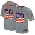 Denver Broncos #58 Von Miller Elite Grey USA Flag Fashion NFL Jersey