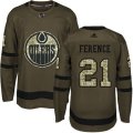 Edmonton Oilers #21 Andrew Ference Authentic Green Salute to Service NHL Jersey