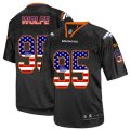 Denver Broncos #95 Derek Wolfe Elite Black USA Flag Fashion NFL Jersey