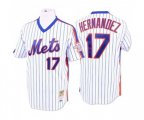 New York Mets #17 Keith Hernandez Authentic White Blue Strip Throwback Baseball Jersey