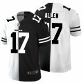 Buffalo Bills #17 Josh Allen Black White Limited Split Fashion Football Jersey