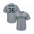 Seattle Mariners #36 Reggie McClain Authentic Grey Road Cool Base Baseball Player Jersey