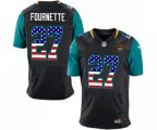 Jacksonville Jaguars #27 Leonard Fournette Elite Black Alternate USA Flag Fashion Football Jersey